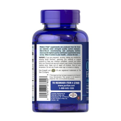 Puritan's Pride - Omega-3 Fish Oil Coated 1000 mg (300 mg