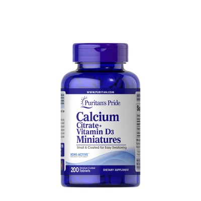 Puritan's Pride - Calcium Citrate + Vitamin D3 Miniatures - 200