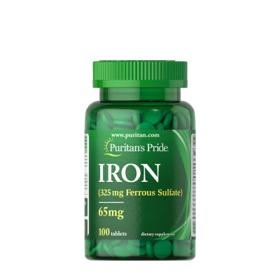 Puritan's Pride - Iron 65 mg (Ferrous Sulfate 325 mg) - 100