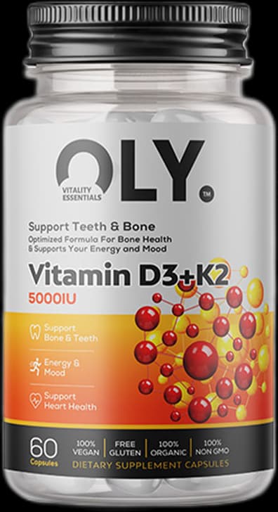 Oly - Vitamin D3+K2, 5000IU - 60 vcaps – Oly