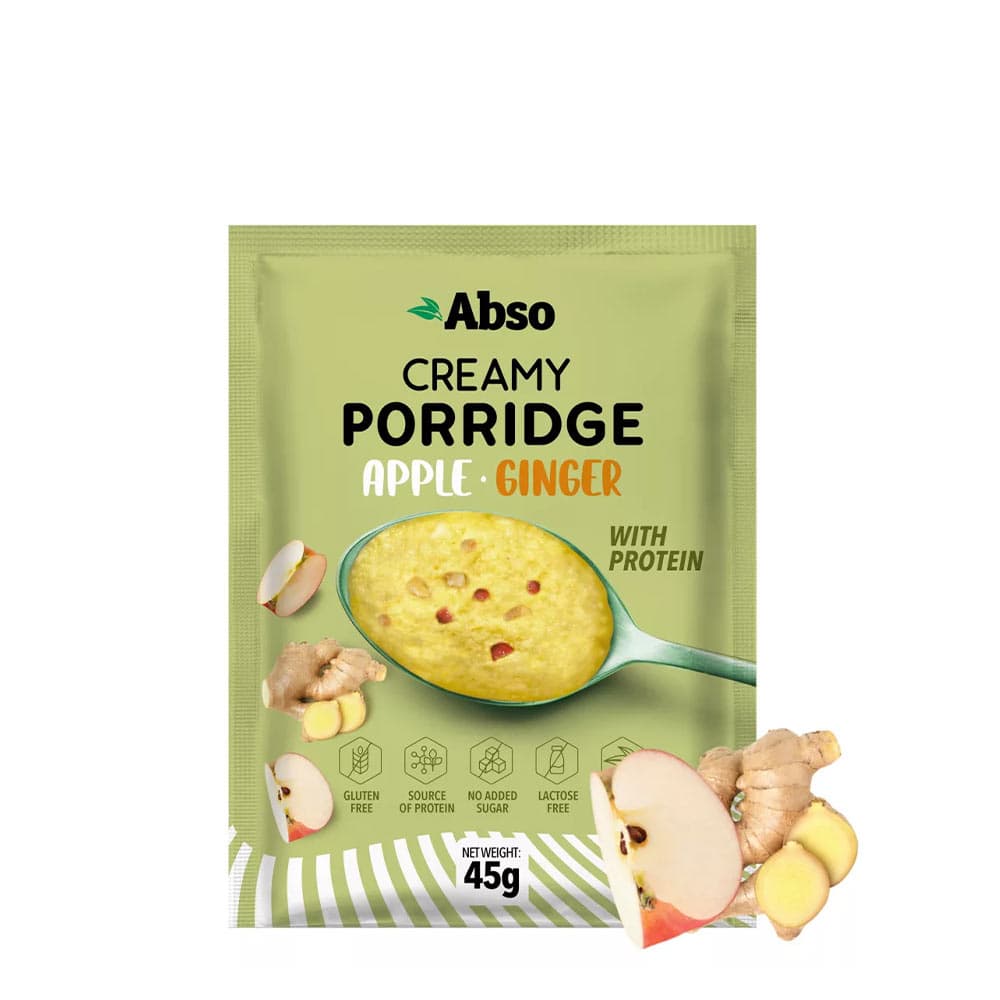 Absorice Creamy Porridge Apple-Ginger - 45g – Abso förpackning