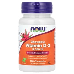 NOW Foods - Vitamin D-3, Mint, 5,000 IU - 120 Chewables