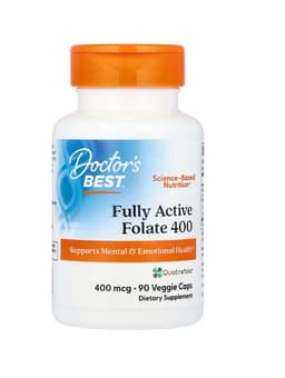 Doctor's Best - Fully Active Folate 800 With Quatrefolic - 60 Vcaps
