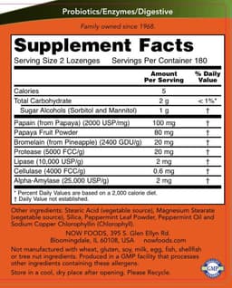 Now Foods - Papaya Enzyme, Gummies - 360 Lozenges