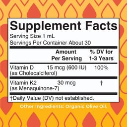 Maryruth'S - Toddler Vitamin D3+K2 Organic Liquid Drops - 1 Fl oz