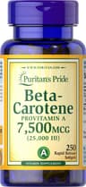 Puritan's Pride - Beetakaroteeni Provitamiini A - 7 500 mcg (25 000 IU)