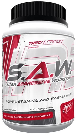 Trec Nutrition - S.A.W. (Super Aggressive Workout) - 400g / 80 Portions – Trec förpackning