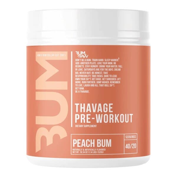 Raw Nutrition - Savage Pre-Workout (Peach - 520g) – Raw Nutrition förpackning