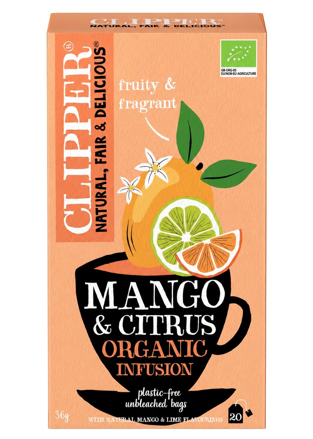 Clipper - Mango & Citrus Organic Infusion – CLIPPER förpackning