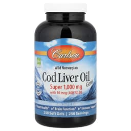 Carlson Labs - Wild Norwegian Cod Liver Oil Gems - 250 Sgels