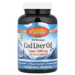 Carlson Labs - Wild Norwegian Cod Liver Oil Gems - 250 Sgels