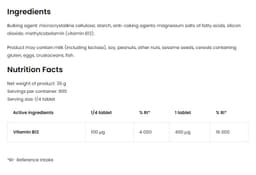 OstroVit - Vitamin B12 Methylcobalamin - 200 Tabs