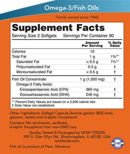 NOW Foods - Omega-3 Mini Gels - 180 Sgels