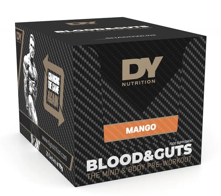 Dorian Yates - Blood And Guts Sachets, Mango - 20 x 19g – Dorian Yates förpackning