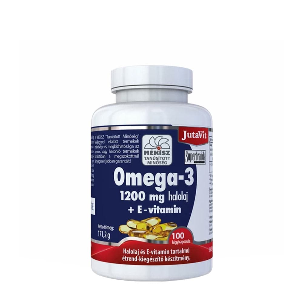 Jutavit - Omega-3 Fish Oil + E-Vitamin - 100 Sgels – Jutavit förpackning