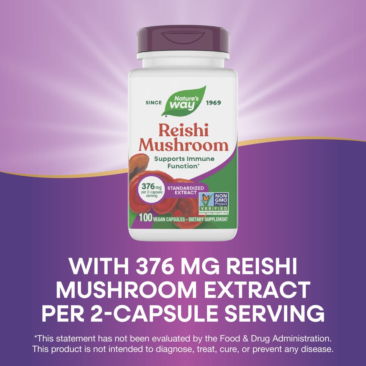 Nature'S Way - Reishi Mushroom - 100 Vcaps