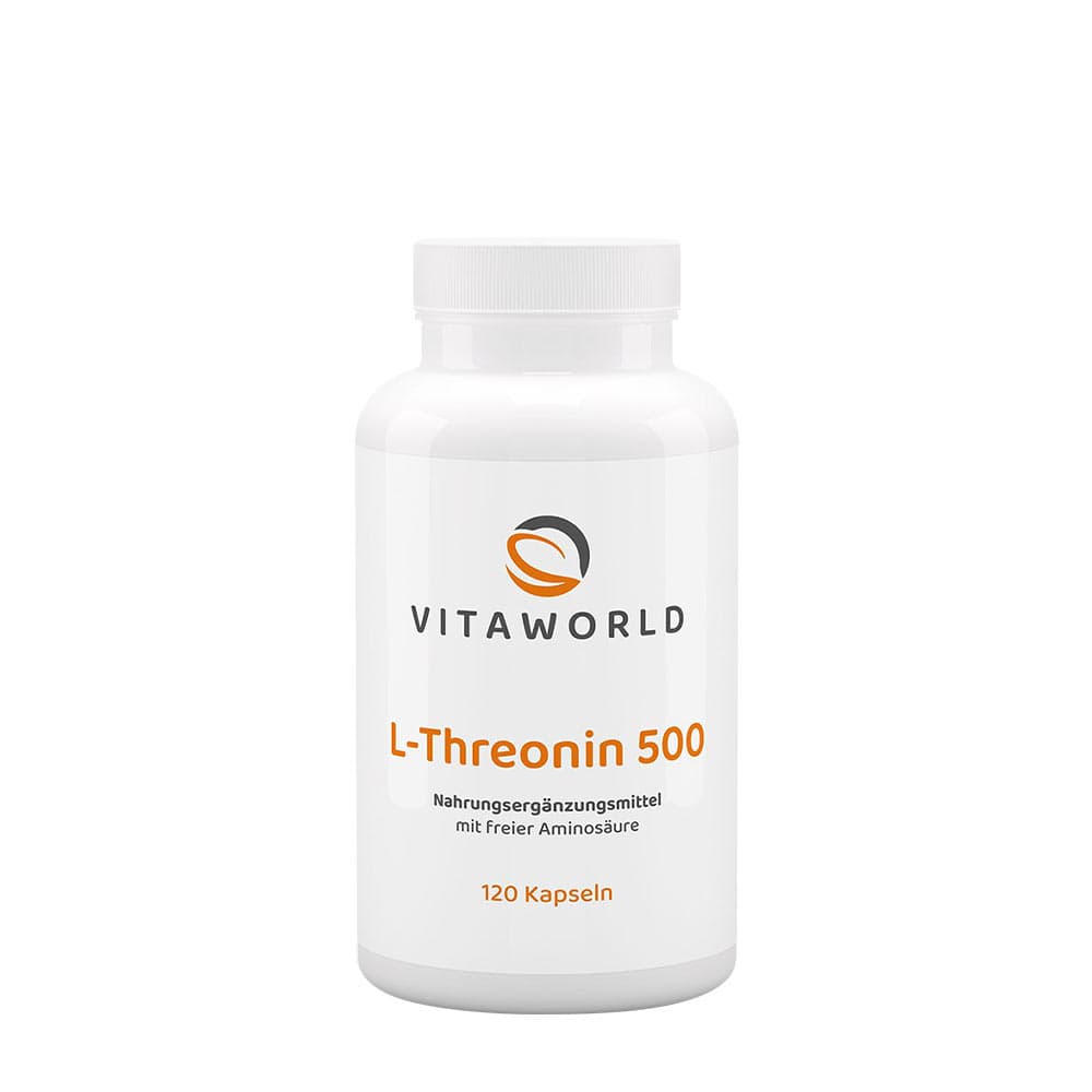 Vitaworld - L-Threonine 500 - 120 Caps – Vitaworld förpackning