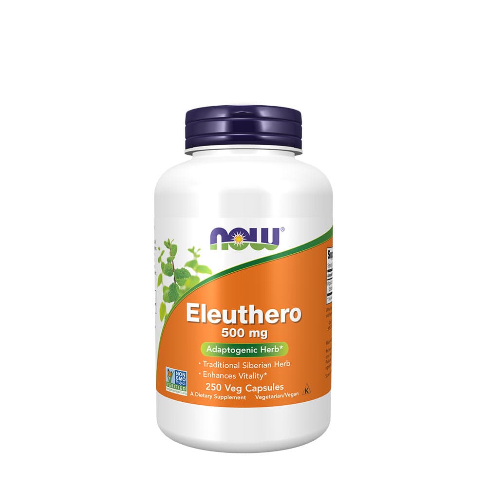 NOW Foods - Eleuthero - 250 Vcaps – NOW Foods förpackning