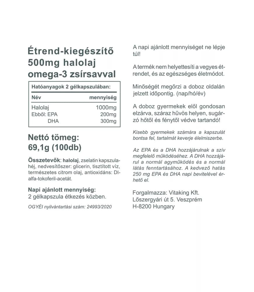 Vitaking - Omega-3 Lapset - 100 Kapselia