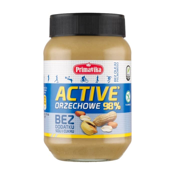 Primavika - Peanut Butter Active 98% - 470g – Primavika förpackning