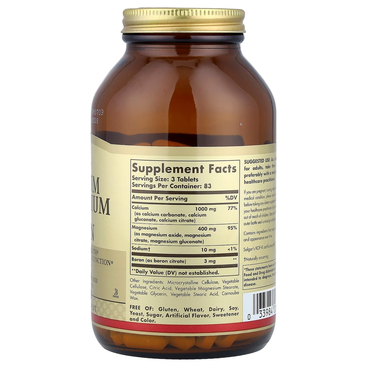 Solgar - Calcium Magnesium Plus Zinc - 250 Tabs