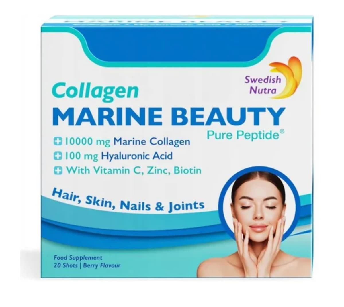 Swedish Nutra - Collagen Marine Beauty - 20 Shots – Swedish Nutra förpackning