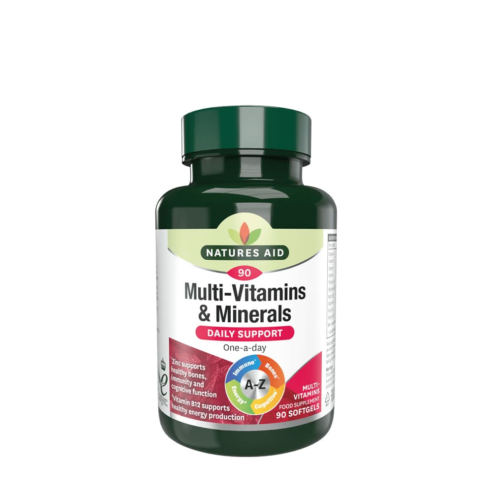 Natures Aid - Multi-Vitamins & Minerals - 90 Sgels