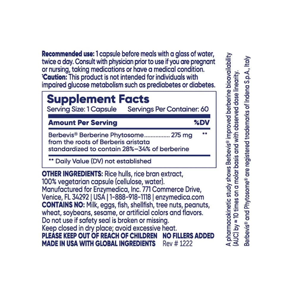 Enzymedica - Berberine Phytosome - 60 Caps