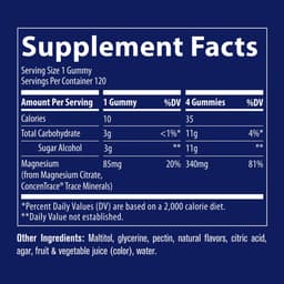 Trace Minerals Sockerfri Magnesium Gummies - Blandede Bær - 120 Gummies