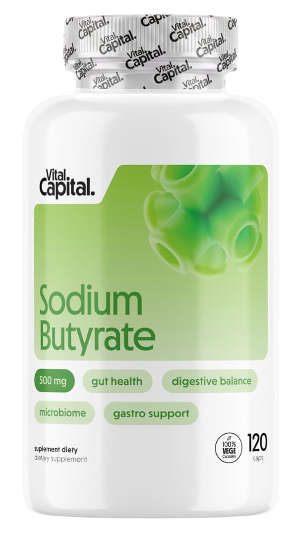Vital Capital - Sodium Butyrate - 120 Caps – Vital Capital förpackning