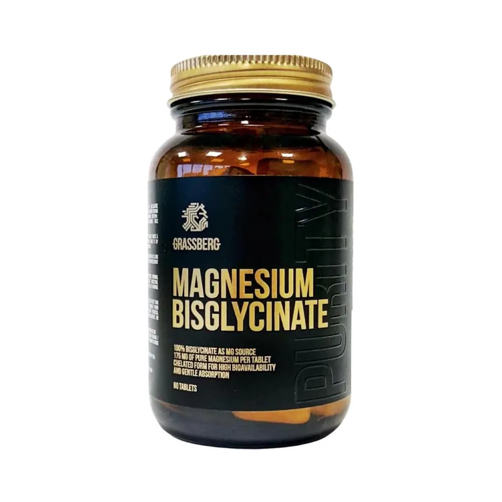 Grassberg - Magnesium Bisglycinate - Unflavoured - 60 tablets – Grassberg förpackning