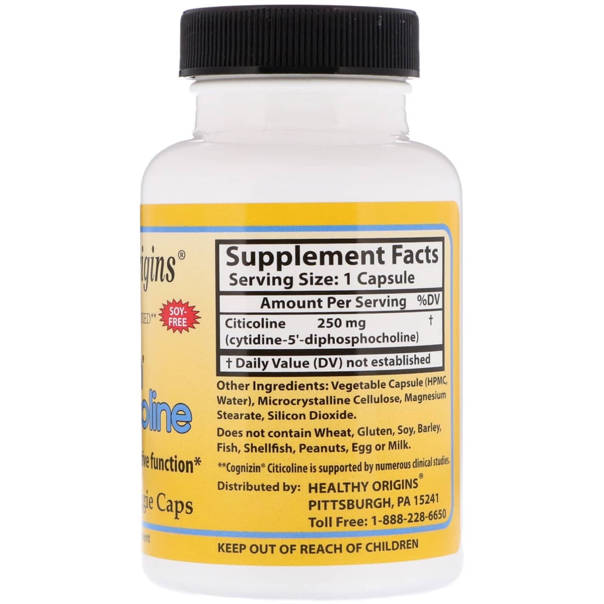 Healthy Origins - Cognizin Citicoline - 250mg (60 kapsler)