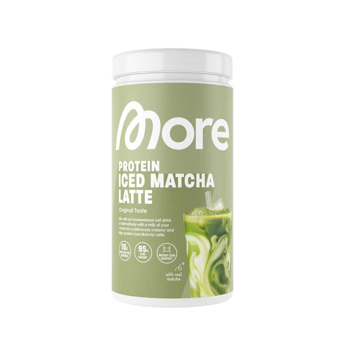 More - Proteinmatchalatte - Matchalatte, 500 g – More förpackning