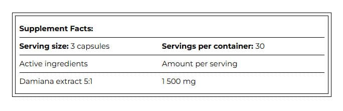Amix - Provegan Damiana - 30 Dage