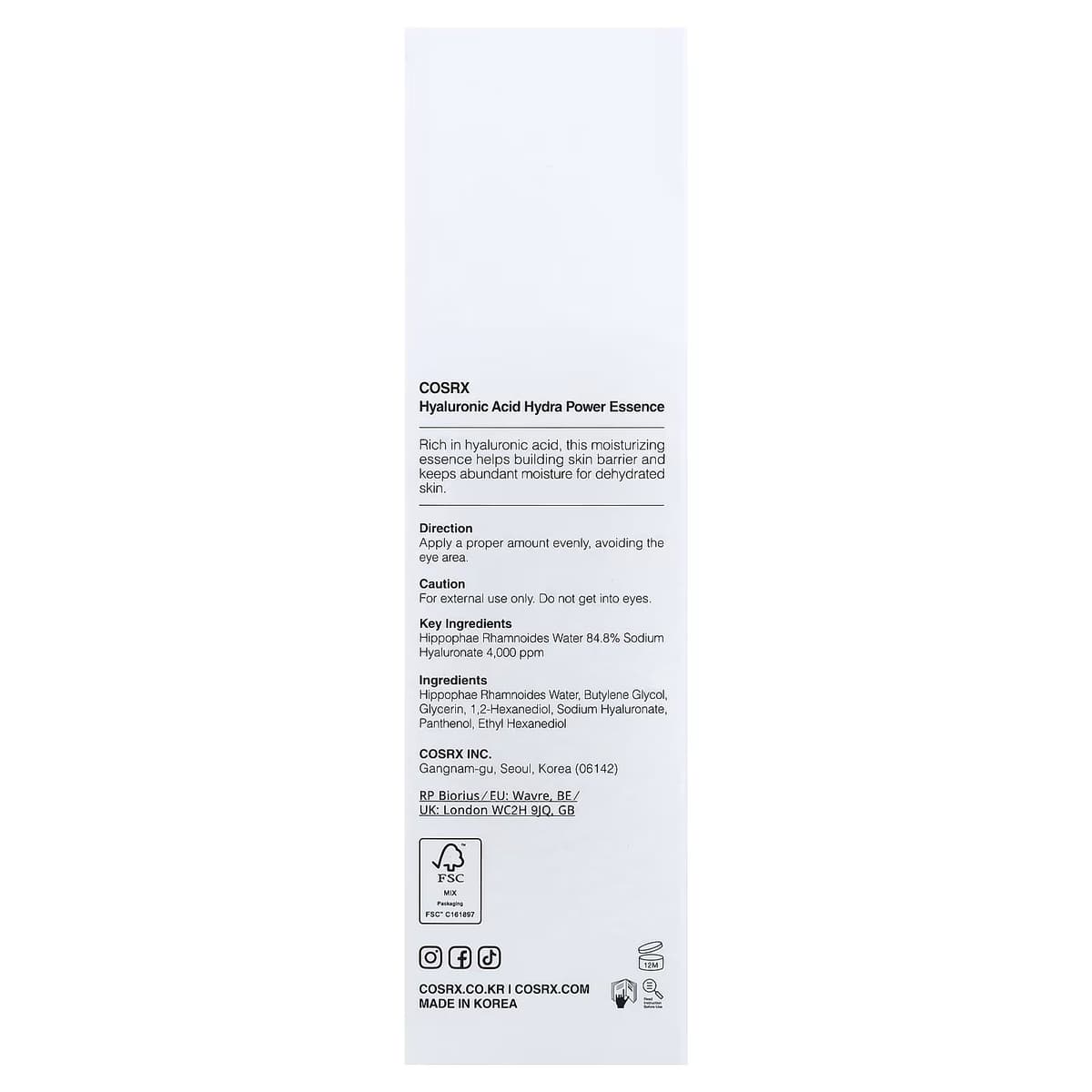 COSRX - Hyaluronihappo Hydra Power Essence 100 ml