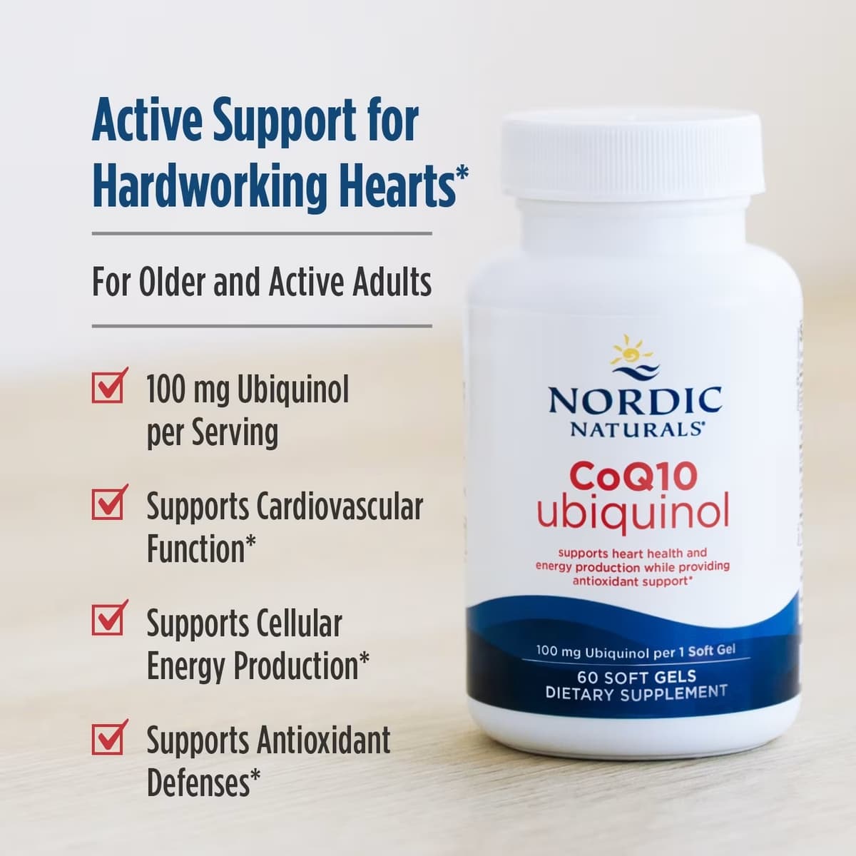 Nordic Naturals - CoQ10 Ubiquinol, 100mg - 60 Sgels