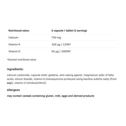 Allnutrition - Calcium D3 + K2 - 90 Caps