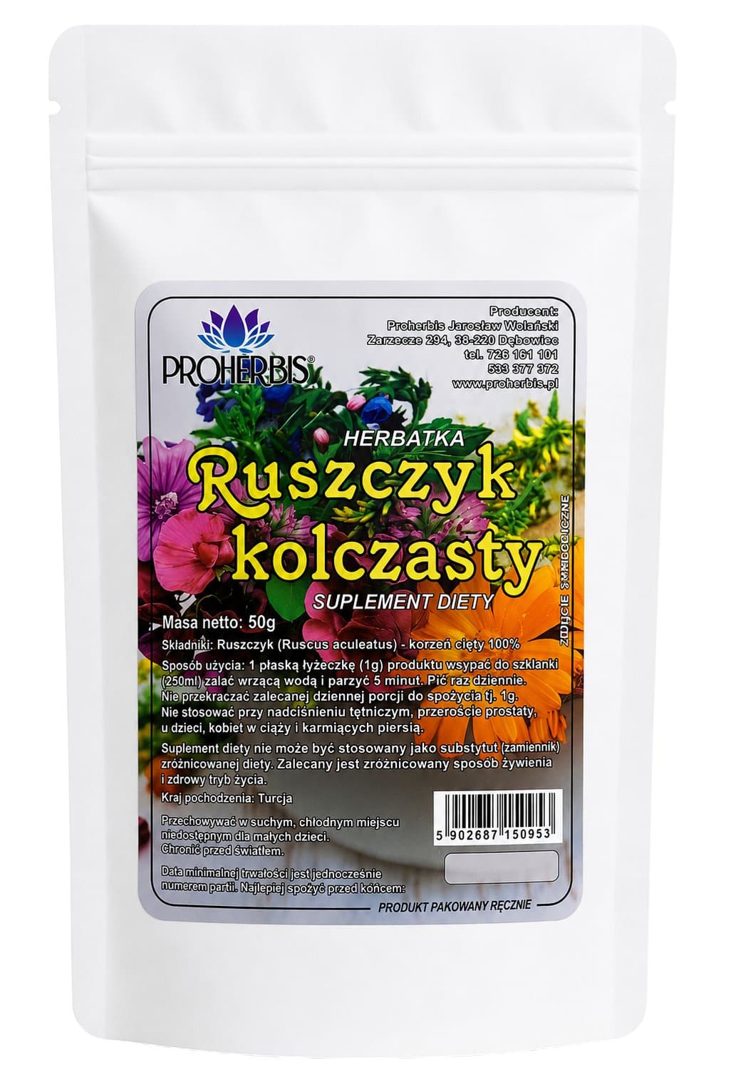 Proherbis - Sarsaparilla - Cut Root 50g – Proherbis förpackning