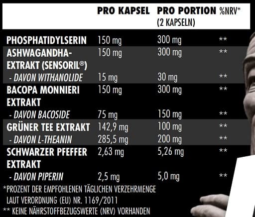 Big Zone - Fosfatidylserin, grøn te-ekstrakt og ashwagandhaekstrakt - 60 kapsler