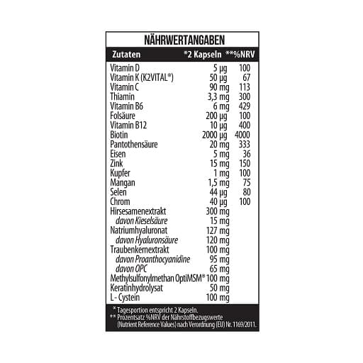 MST - Hirsfröextrakt, vitamin K2 och metylsulfonylmetan med keratin - 60 kapslar