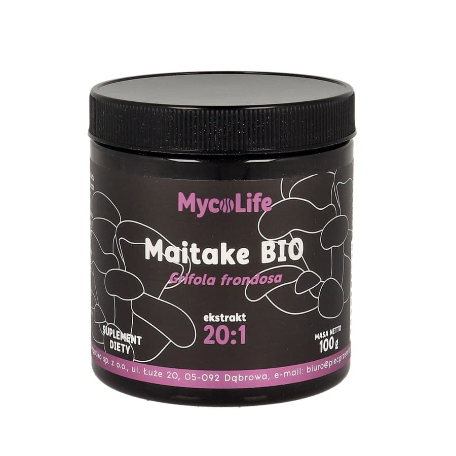 MycoLife - Organic Maitake Mushroom Extract 20:1 100g – MycoLife förpackning