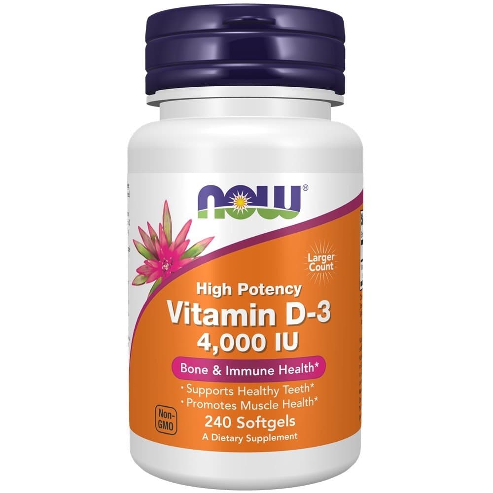 NOW Foods - Vitamin D-3 - 240 Softgels – NOW Foods förpackning