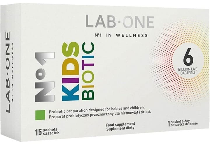 LAB ONE - N°1 KidsBiotic - 15 pussia – LAB ONE pakkaus