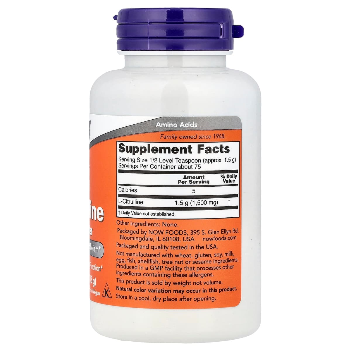 NOW Foods - L-Citrulline, Pure Powder - 113g