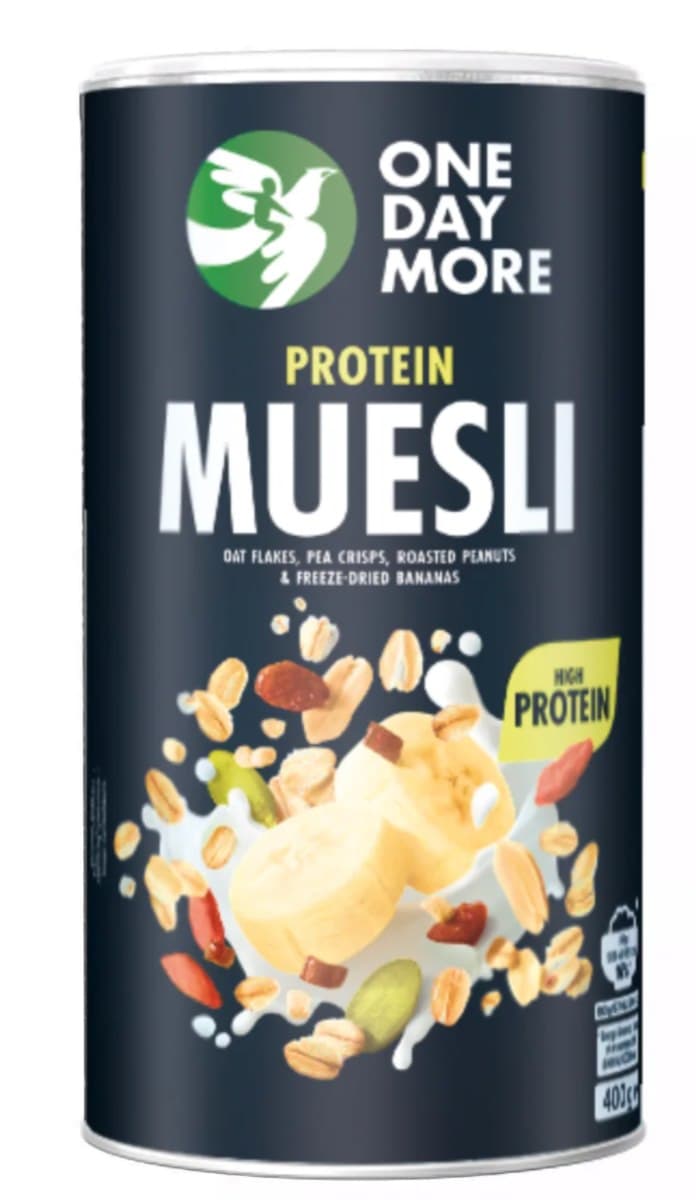 ONE DAY MORE - ONEDAYMORE Musli Proteinowe 400g – One Day More förpackning