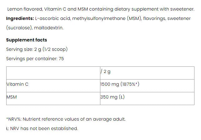Nutriversum - Vitamin C + MSM - 150g