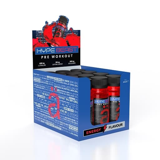 Nanosupps - Hype Beast shot - Energidryck, 12 × 60 ml – Nanosupps förpackning