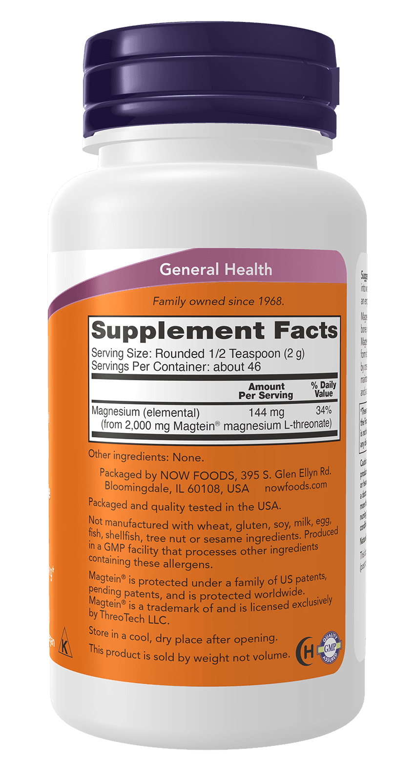NOW Foods - Magtein Powder - 91 g