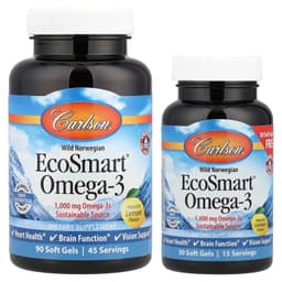 Carlson Labs - Smart Omega-3 1000mg Natural Lemon - 120 Sgels