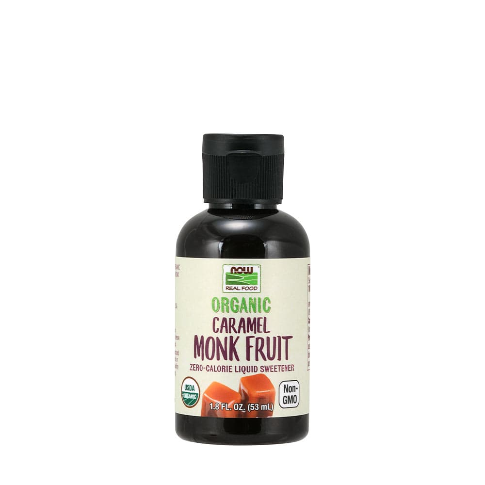 NOW Foods - Organic Monk Fruit Liquid Sweetener - 1.8 FL OZ – NOW Foods förpackning
